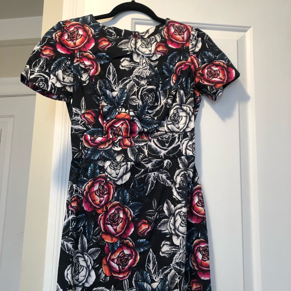 Black floral french connection dress